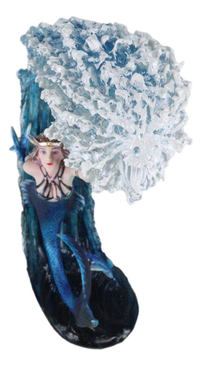 Fantasy Water Elemental Sea Mermaid Sorceress Riding Ocean Waves Figurine