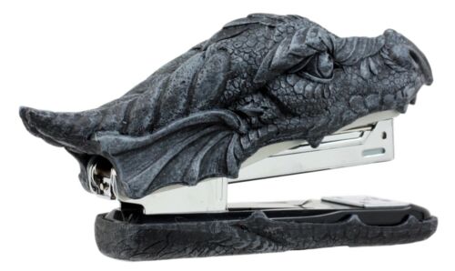 Faux Stone Legendary Fire Dragon Head Stapler Office Desktop Accessory Decor