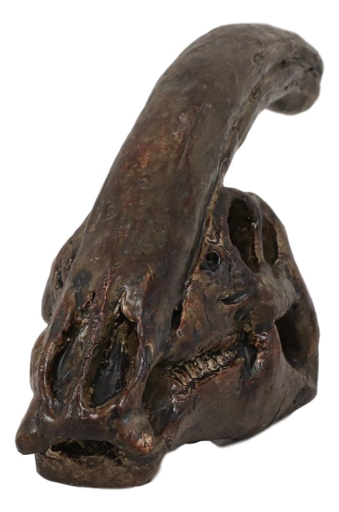 Faux Taxidermy Replica Parasaurolophus Dinosaur Head Fossil Small Skull Figurine