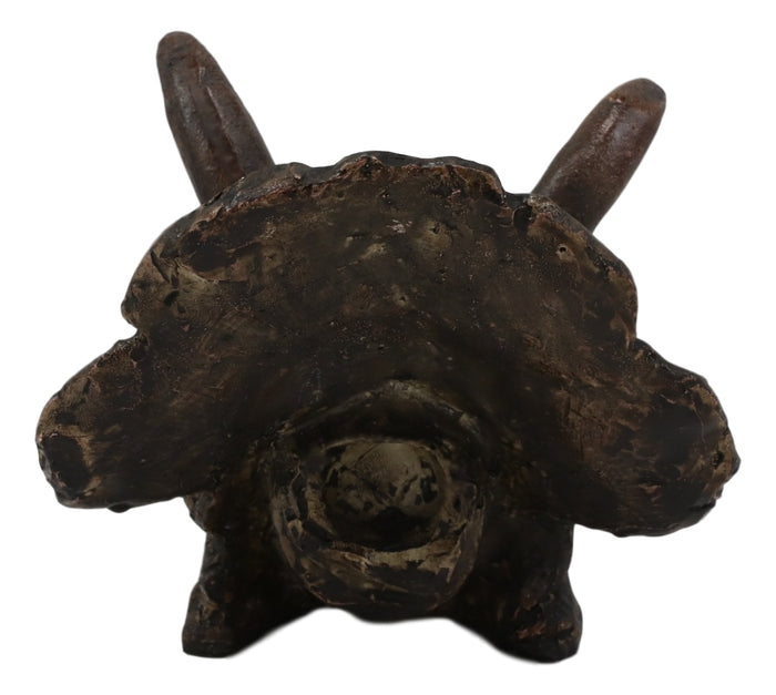 Faux Taxidermy Replica Triceratops Dinosaur Head Fossil Small Skull Figurine