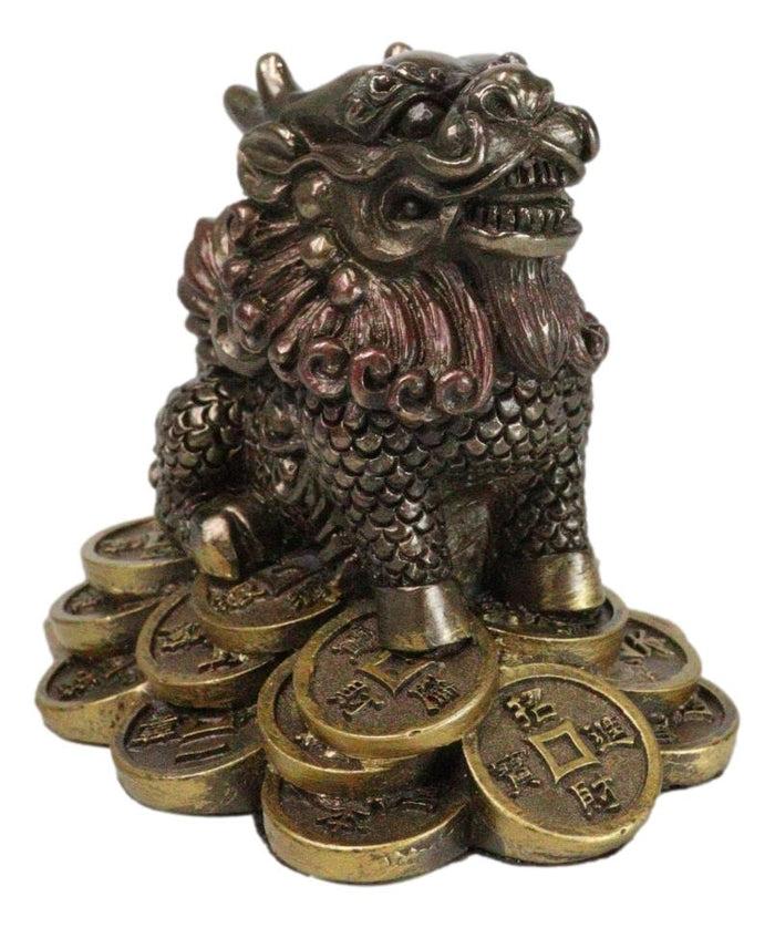 Feng Shui Fortune Money Dragon Chi Lin Yang Energy Gold Coins Charm Figurine Feng Shui Fortune Money Dragon Chi Lin Yang Energy Gold Coins Charm Figurine