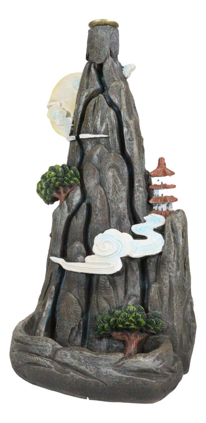 Feng Shui Rocky Mountain Top Buddhist Pagoda Temple Backflow Cone Incense Holder