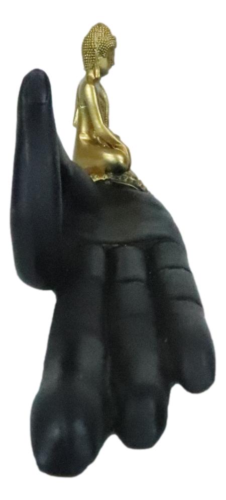 Feng Shui Yoga Shunya Mudra Golden Buddha Palm Hand Incense Burner Figurine