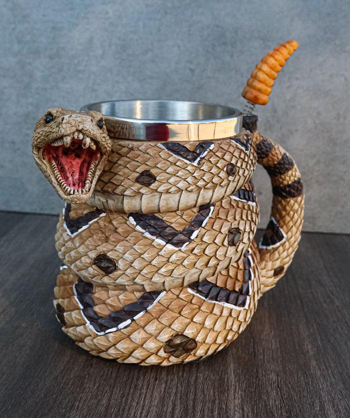 Ferocious Rattlesnake Serpent Snake With Venomous Fangs Drinkware Coffee Mug Cup