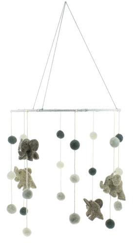 Fiona Walker England Handmade Organic Safari Elephant Nursery Mobile Baby Room