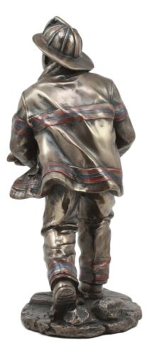 Fireman Saving A Child Statue 7.5" Tall Civil Service Hero Rescue Fire Fighter