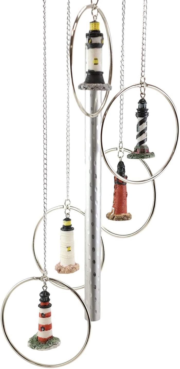 Five Ring World Famous Light Houses Decor Resonant Relaxing Wind Chime Patio