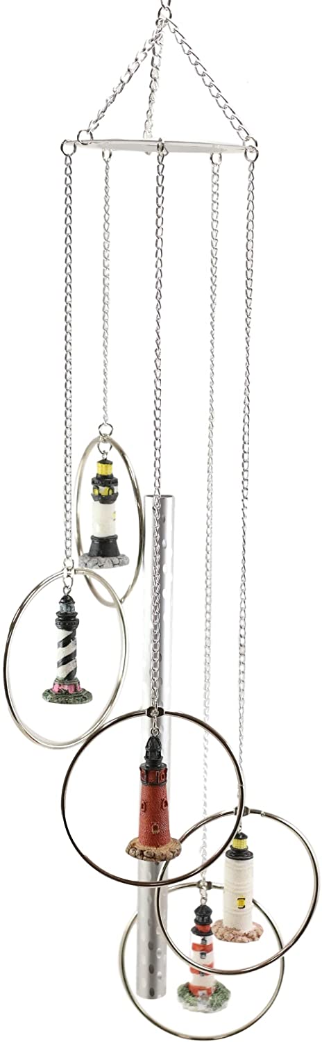 Five Ring World Famous Light Houses Decor Resonant Relaxing Wind Chime Patio