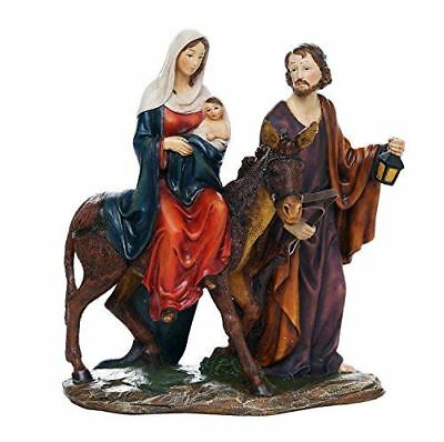 Flight Into Egypt Mary Joseph & Jesus Baby Catholic Figurine 8.5"