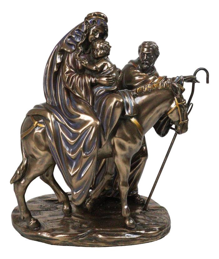 Flight to Egypt Holy Family Mary Joseph and Jesus On Donkey Figurine 9"H Flight to Egypt Holy Family Mary Joseph and Jesus On Donkey Figurine 9"H