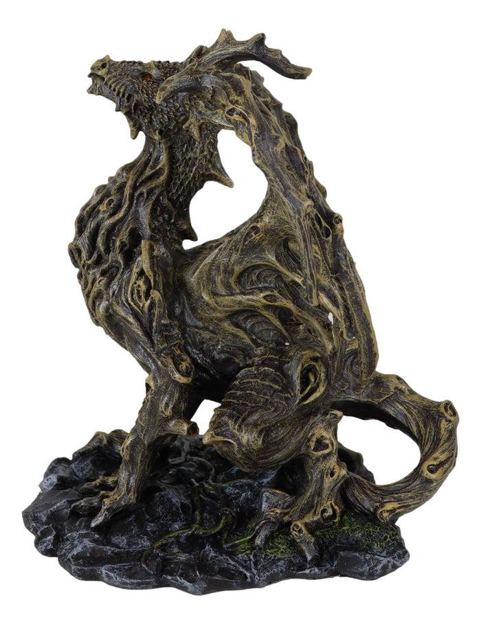 Forest Tree Ent Greenman Dendritic Dragon With Red Blood Moon Eyes Figurine