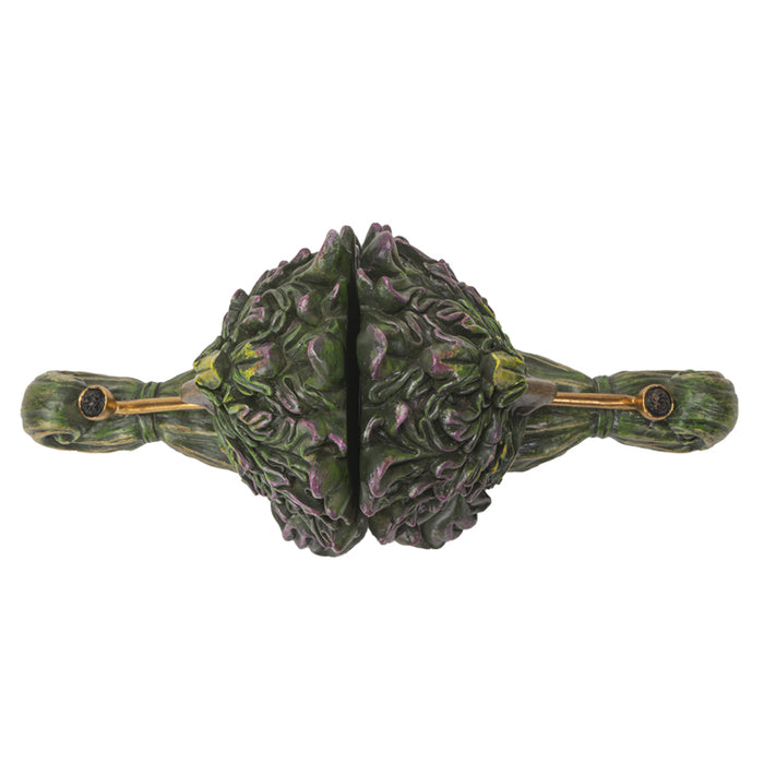 Forest Tree Spirit Ent Celtic Greenman Smoking Golden Pipes Decorative Bookends
