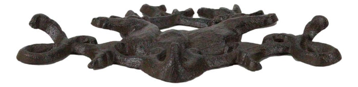 Forged Cast Iron Double Stag Deer Antlers Wall Hooks For Keys Leashes Scarves