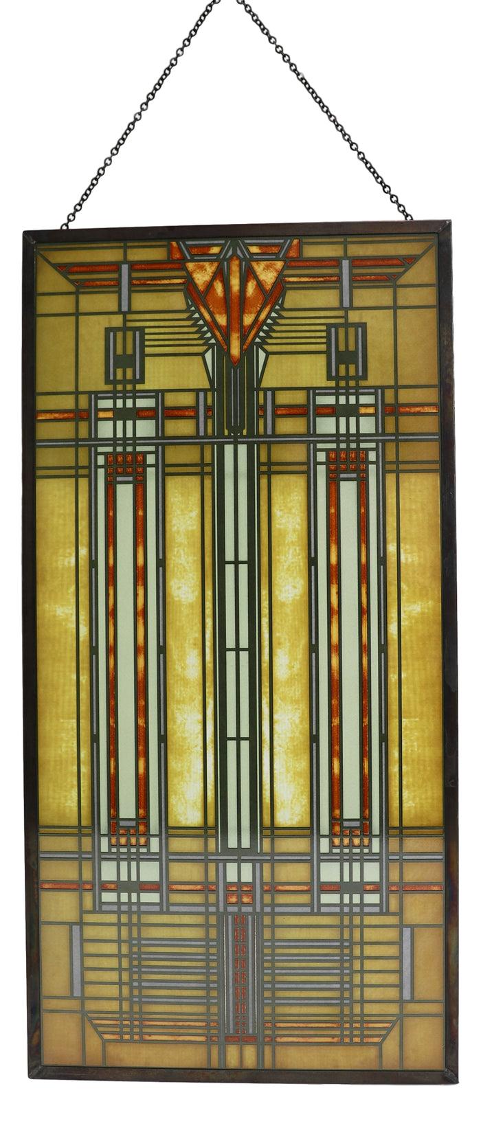 Frank Lloyd Wright Bradley House Skylight Stained Glass Wall Or Desktop Plaque