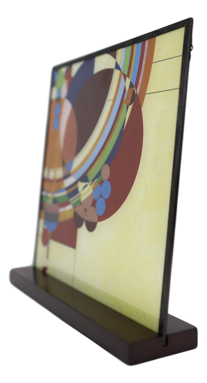 Frank Lloyd Wright Colorful March Balloons Stained Glass Wall Or Desktop Plaque