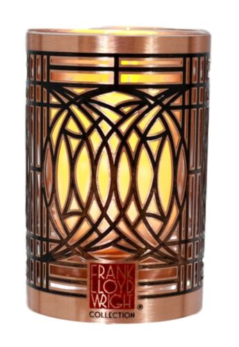 Frank Lloyd Wright George Blossom House Art Glass Brass Votive Candle Holder
