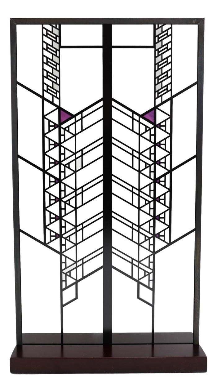 Frank Lloyd Wright Hollyhock Flower House Stained Glass Wall Or Desktop Plaque