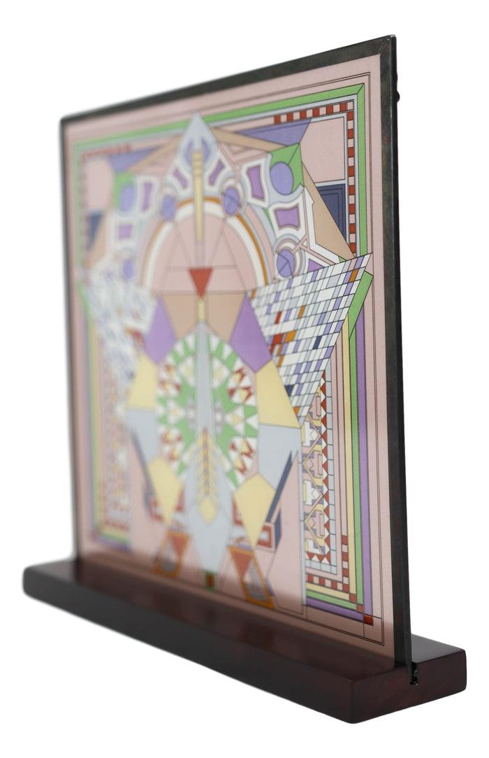 Frank Lloyd Wright Imperial Hotel Peacock Rug Stained Glass Wall Desktop Plaque