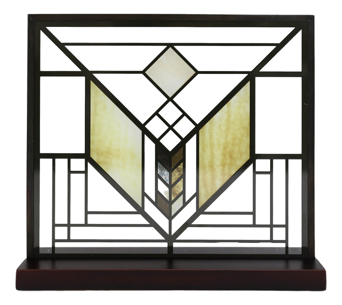 Frank Lloyd Wright Lake Geneva Tulip Scene Stained Glass Wall Or Desktop Plaque