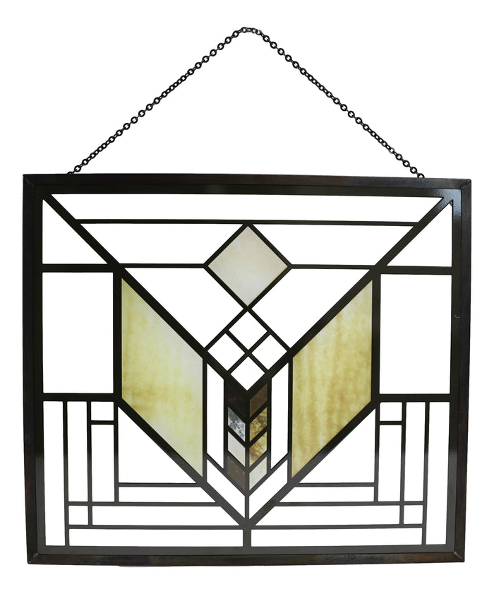 Frank Lloyd Wright Lake Geneva Tulip Scene Stained Glass Wall Or Desktop Plaque