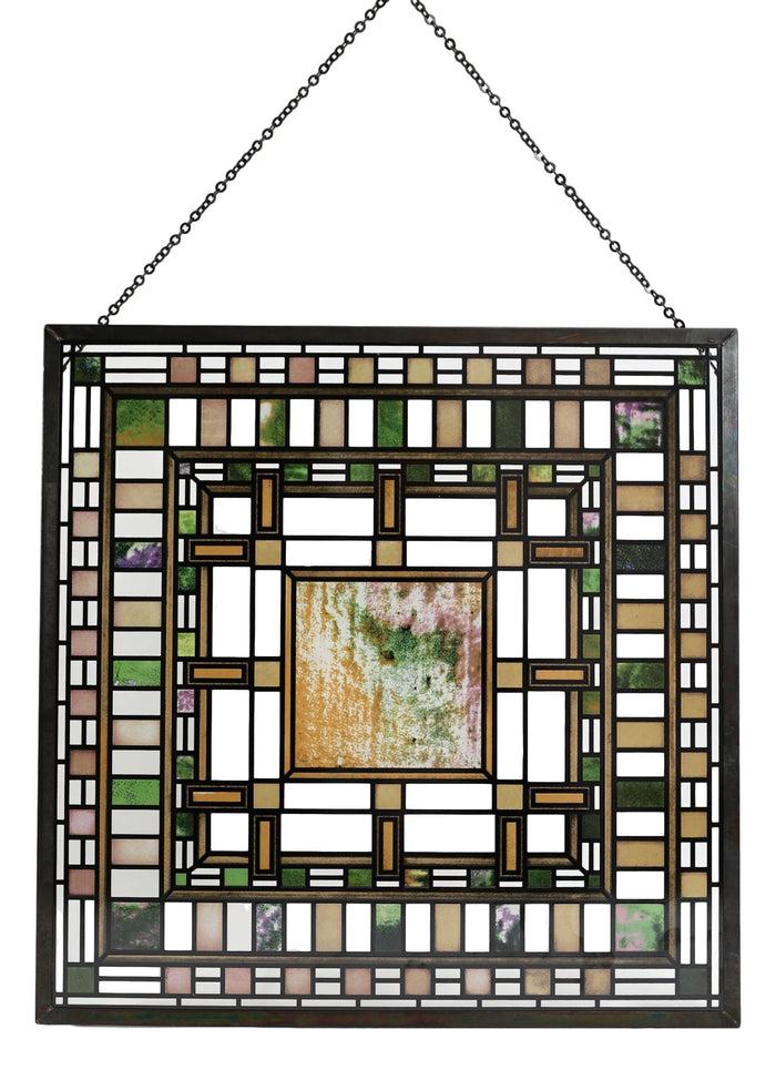Frank Lloyd Wright Martin House Pier Laylight Stained Glass Wall Desktop Plaque