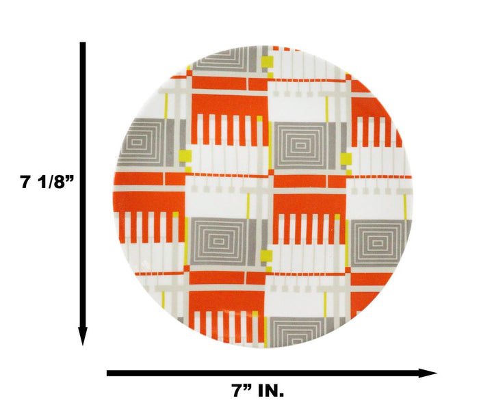 Frank Lloyd Wright Textile Taliesin West Yellow Ceramic Dessert Plates Pack Of 4