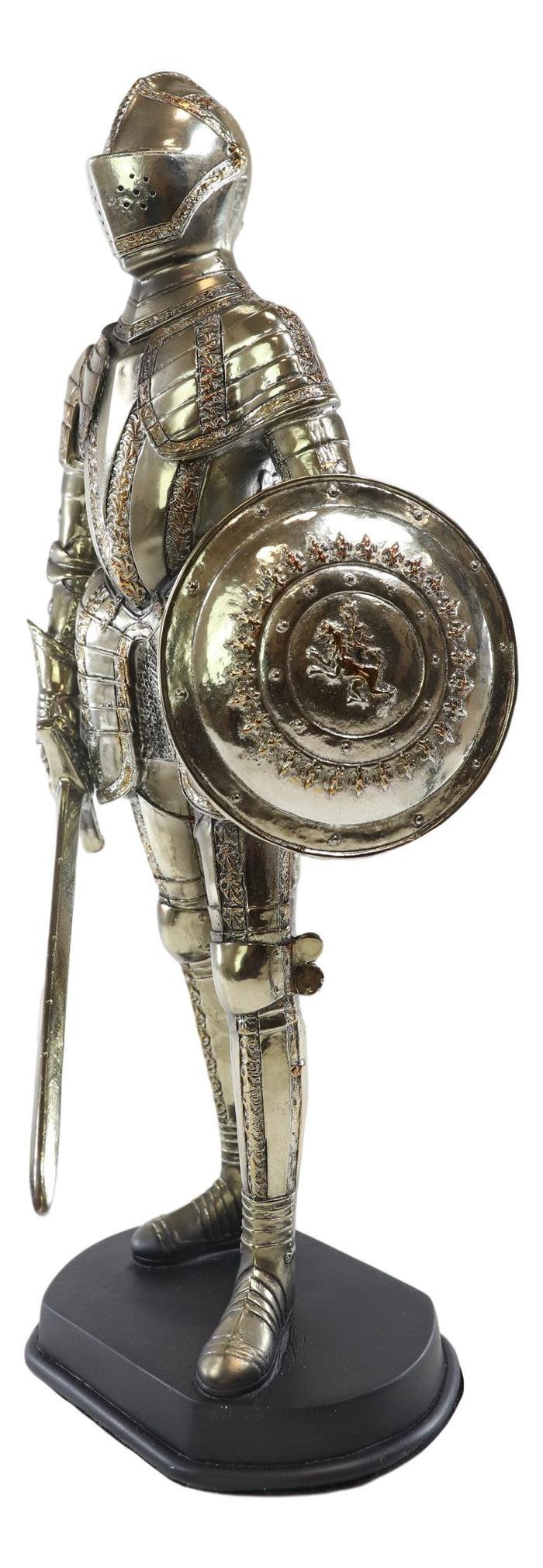 French Royal Grand Armee Fleur De Lis Elite Knight With Sword & Shield Figurine