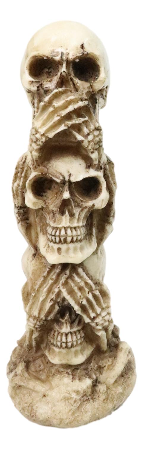 Funny Triple Stacked See Hear Speak No Evil Skulls Home Decor Figurine 7"H Funny Triple Stacked See Hear Speak No Evil Skulls Home Decor Figurine 7"H