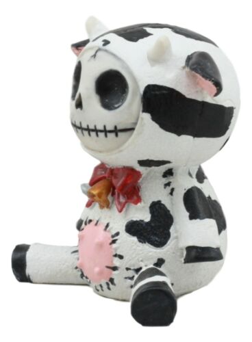 Furry Bones Moo Moo Bovine Cow Skeleton With Milk Jug Statue 2.25"H Furrybones
