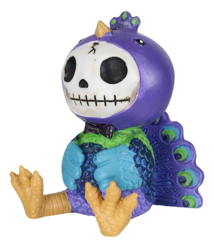 Furry Bones Pretty Purple Dandy Peacock Skeleton With Bowtie And Train Figurine