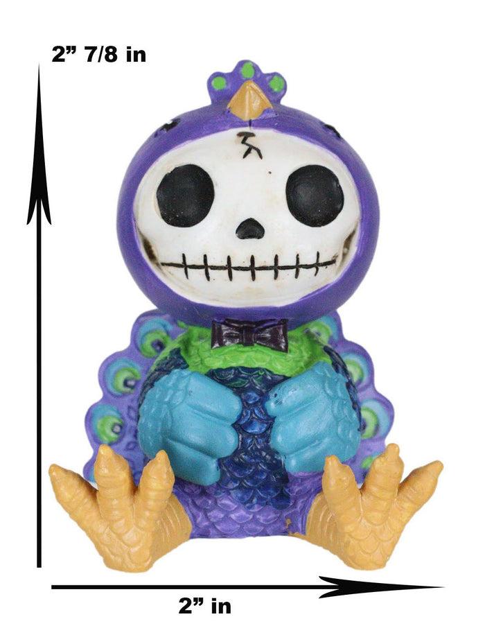 Furry Bones Pretty Purple Dandy Peacock Skeleton With Bowtie And Train Figurine