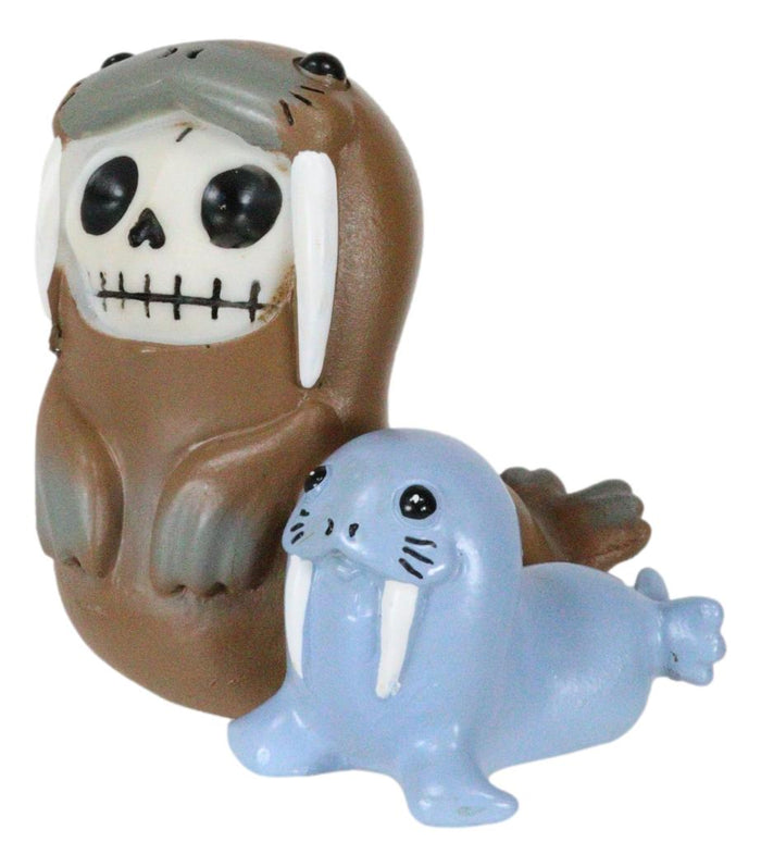 Furry Bones Utchi Sea Lion With Blue Seal Friend Skeleton Furrybones Figurine