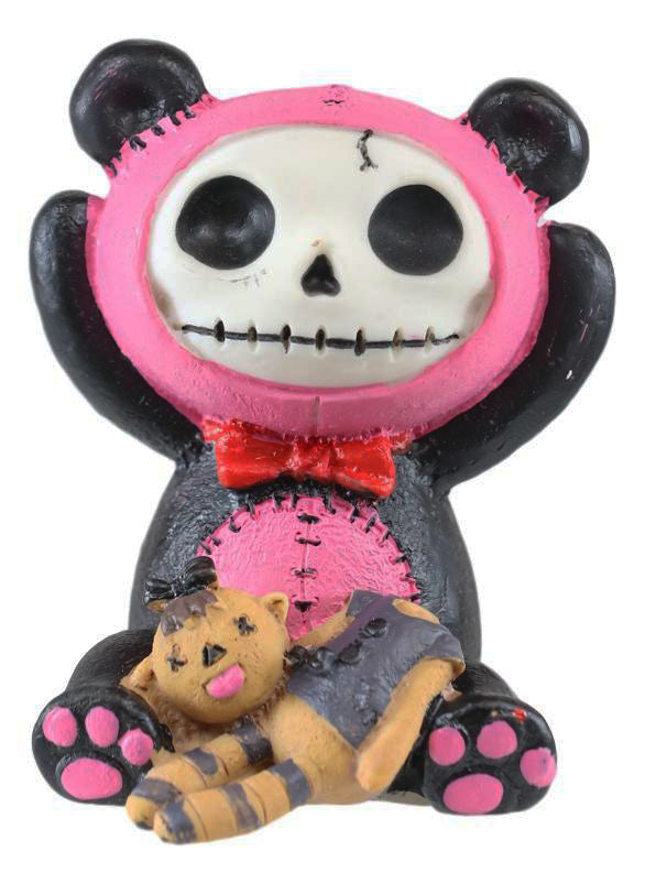 Furrybones Black And Pink Panda Pandie Voodoo Skeleton Monster Ornament Figurine