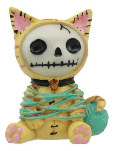 Furrybones Tabby Mao Mao Entangled With Yarn Kitty Cat Skeleton Figurine 2.5"H