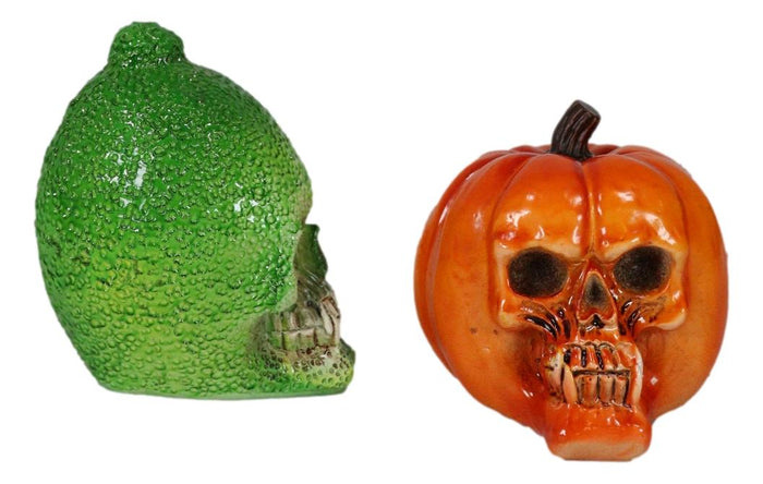 Garlic Bell Pepper Tomato Strawberry Pumpkin Bitter Melon Mini Skulls Set Of 6