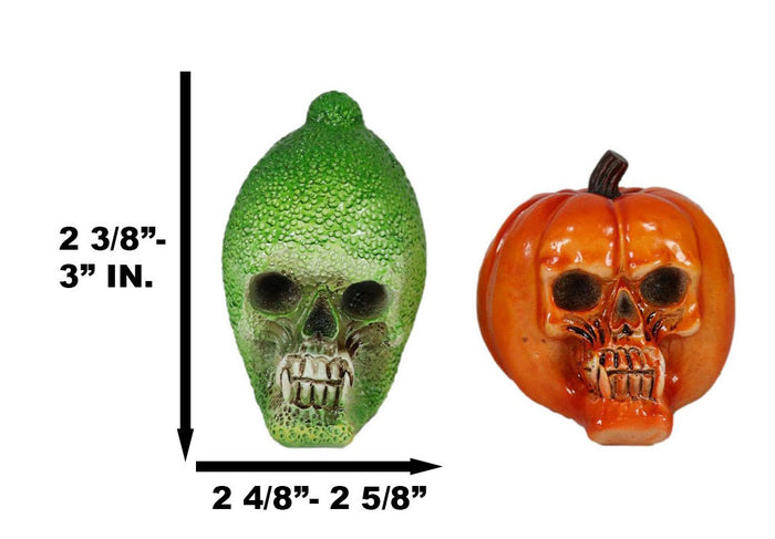 Garlic Bell Pepper Tomato Strawberry Pumpkin Bitter Melon Mini Skulls Set Of 6
