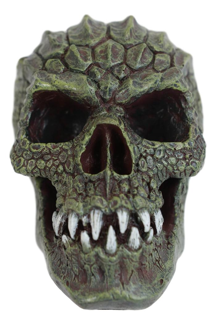 Gator Head Alligator Monster Cranium Skull With Hide Skin Look Decorative Statue