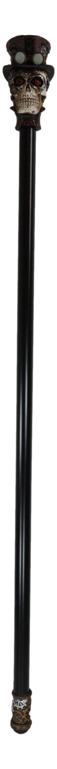 Geared Steampunk Skull Cyborg With Top Hat Decorative Prop Cosplay Swagger Cane