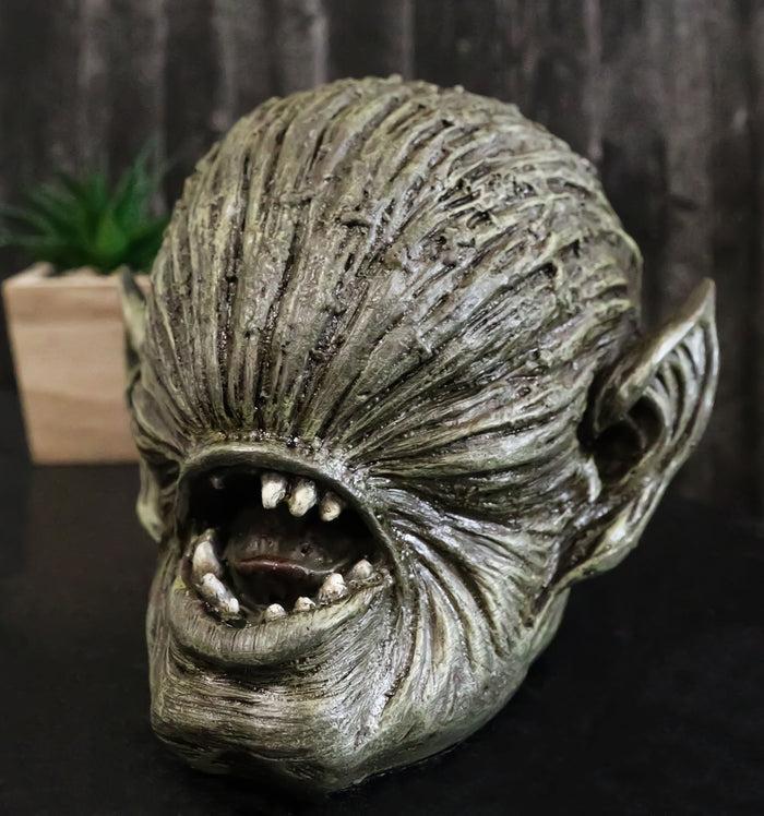 Ghastly Faceless Alien Zombie Skull Figurine 6.25"Long Horrific Blind Predator