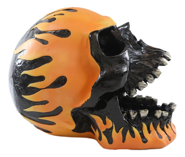 Ghost Rider Flame Hot Rod Skull With Open Jaws Cigarette Ashtray Figurine 6.5"H