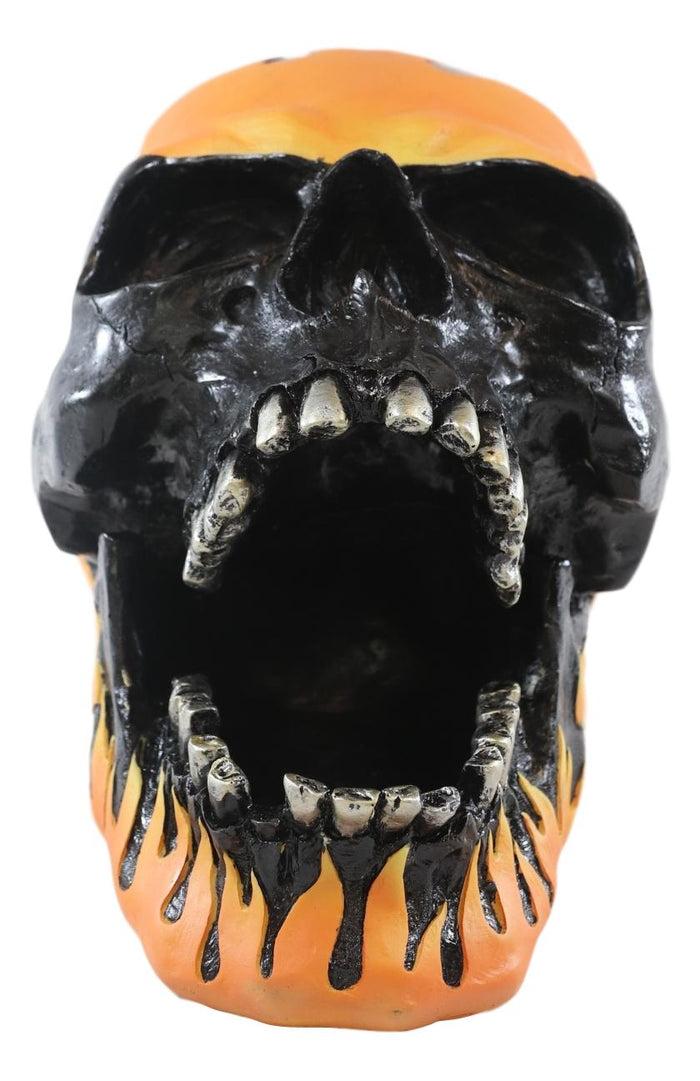Ghost Rider Flame Hot Rod Skull With Open Jaws Cigarette Ashtray Figurine 6.5"H