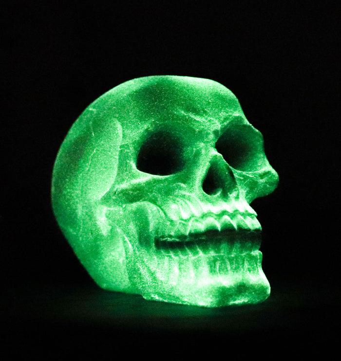 Glow In The Dark Luminescence Skull Halloween Decorative Accessory 3.75" Tall
