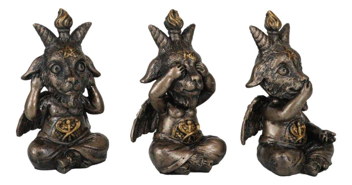Goat Of Mendes Samael Lilith See Hear Speak No Evil Baphomets Set Of 3