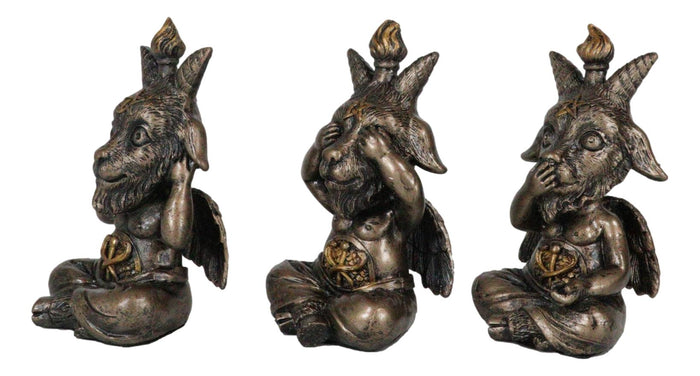 Goat Of Mendes Samael Lilith See Hear Speak No Evil Baphomets Set Of 3