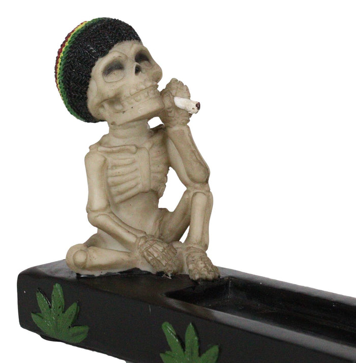 Good Vibes Day Of The Dead Reggae Rasta Skeleton Smoking Stash Incense Burner