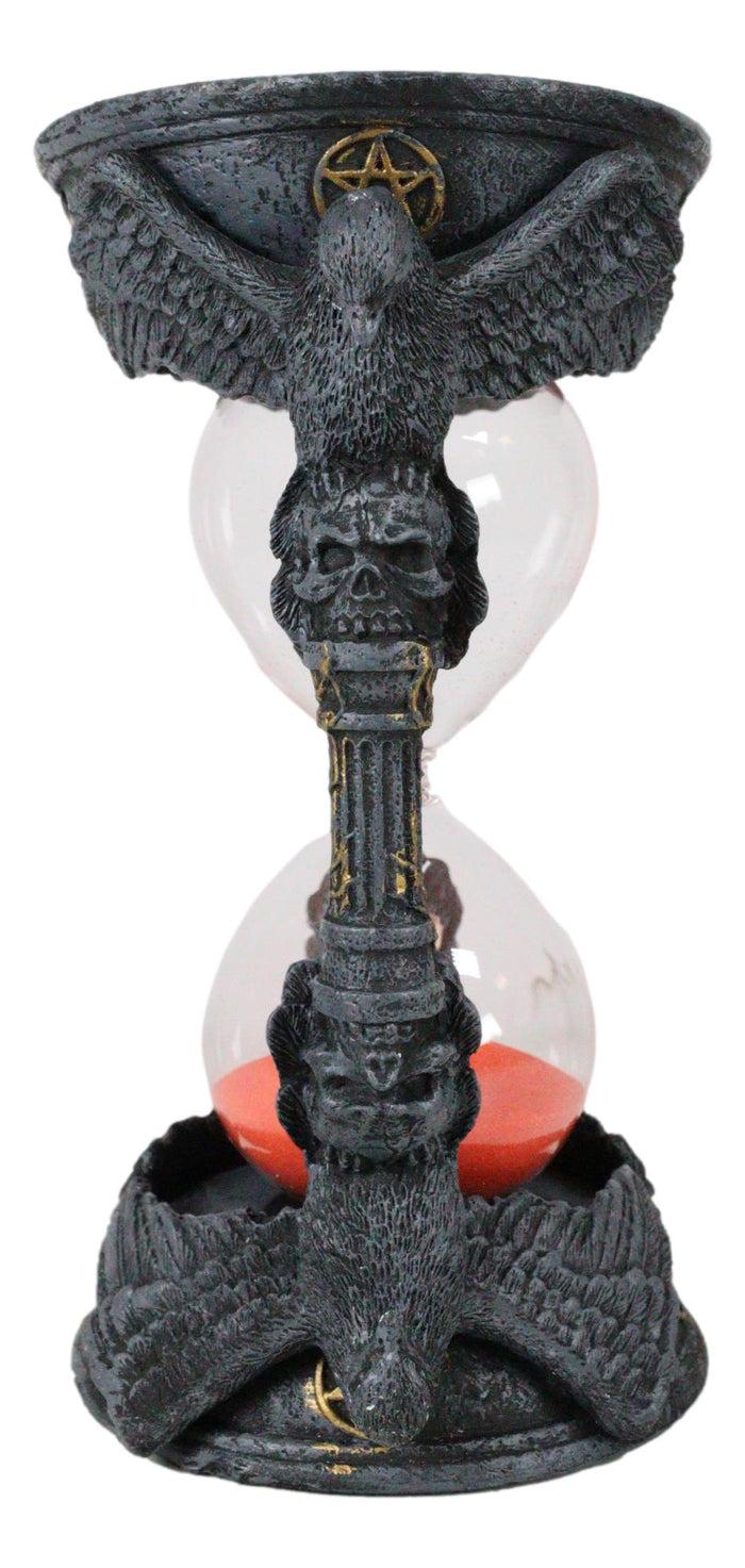 Gothic Alchemy Pentagram Circle Raven Crows Skull Pillars Sand Timer Sandtimer