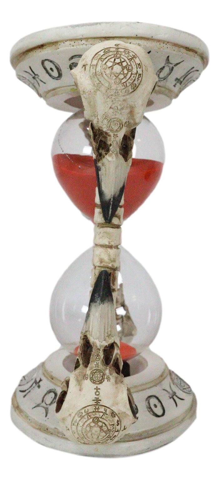 Gothic Alchemy Symbols Plague Doctor Raven Skulls And Bones Sand Timer Figurine