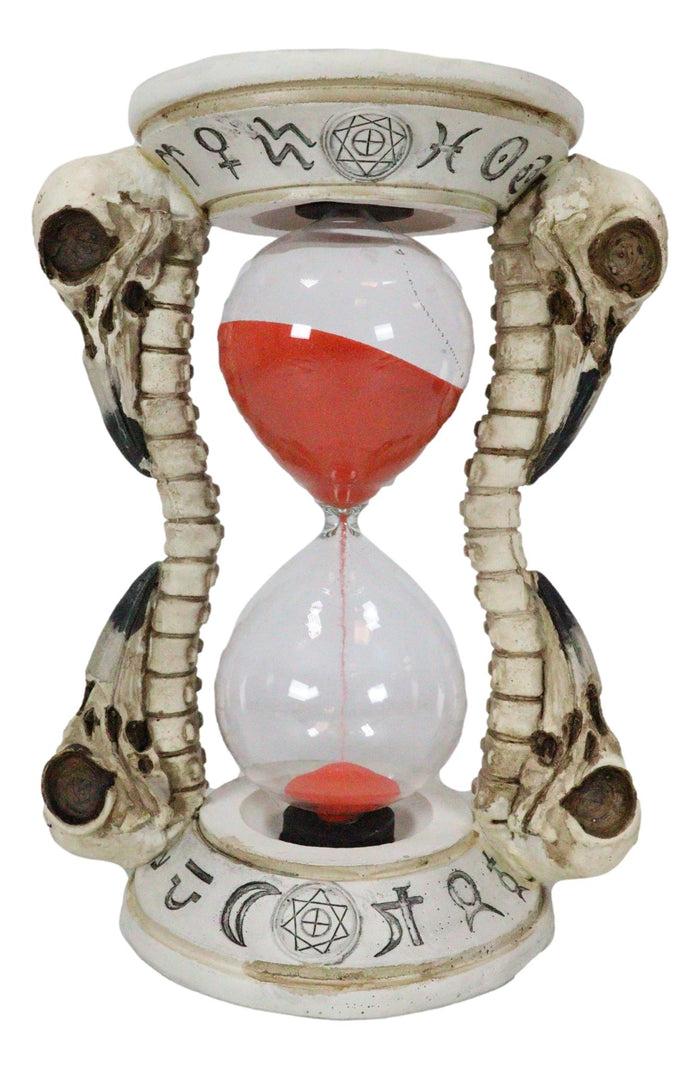 Gothic Alchemy Symbols Plague Doctor Raven Skulls And Bones Sand Timer Figurine