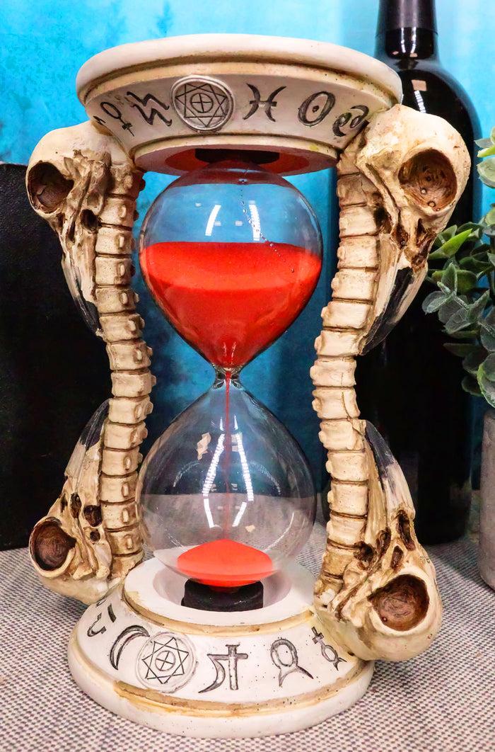 Gothic Alchemy Symbols Plague Doctor Raven Skulls And Bones Sand Timer Figurine