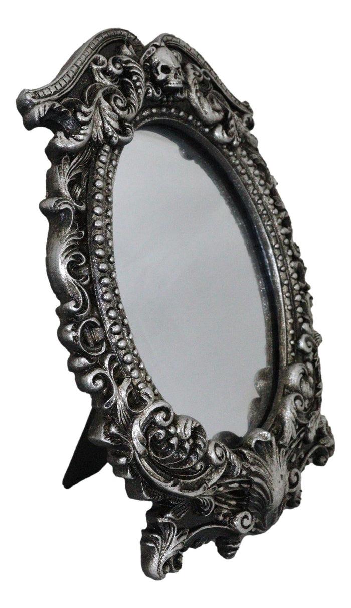 Gothic Baroque Style Masque Of The Black Roses Skull Table Or Wall Mirror Decor
